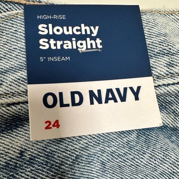 NWT Old Navy Plus Size Light Blue High Waist Raw Hem Cuffes Denim Shorts Size 24 - Picture 4 of 9